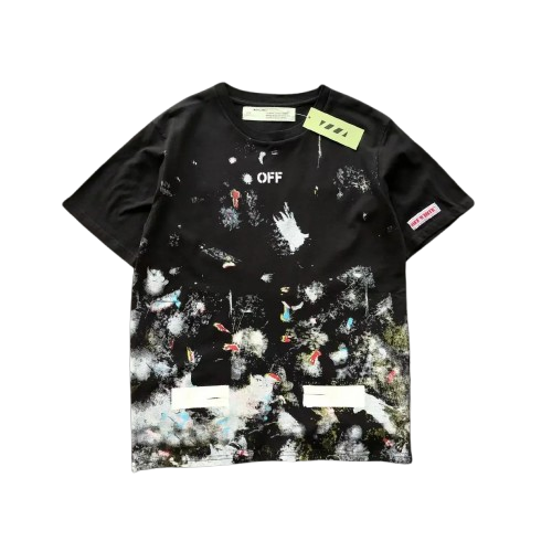 Off-White Paint Splatter Diag Tee – Black